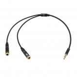 3.5mm 4pole male to 3.5mm stereo female and microphone audio cable